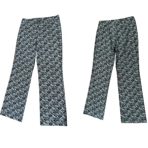 Vintage 90s My Michelle Black faux Floral Lace Pants Made in USA / size 9/10 - - Picture 3 of 5